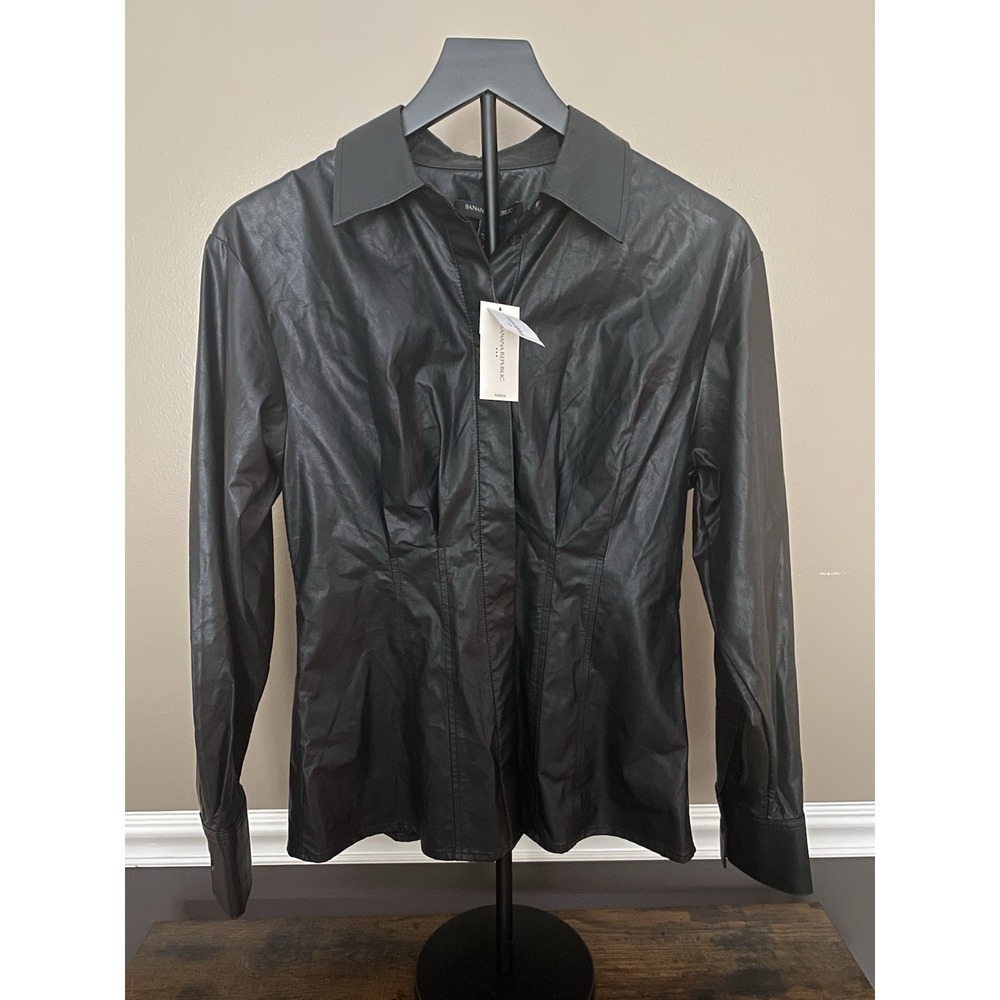 Banana Republic Leather Jacket Black‎ Lightweight Soft Size XS